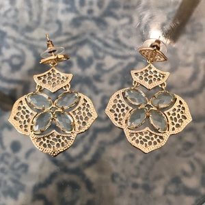 Kendra Scott gold and sea foam earrings